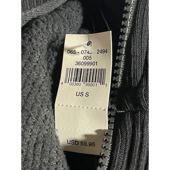 Aerie Womens Teddy Quarter Zip Pullover Sweater Size S Black Soft Sherpa - Picture 6 of 6